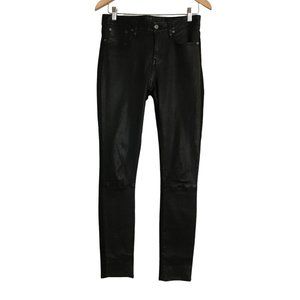 Helmut Lang Leather Pants Womens Size 28 Black Front Leather Back‎ Stretch